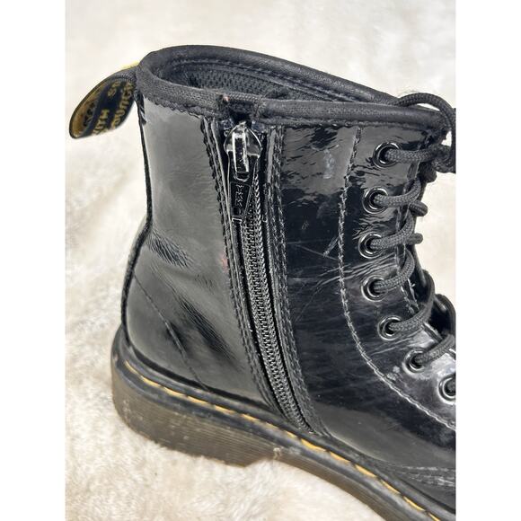 Dr Doc Martens Air Wair Combat Boots Size 2, 1460J Lace Zip Up Kids Youth - Picture 4 of 8